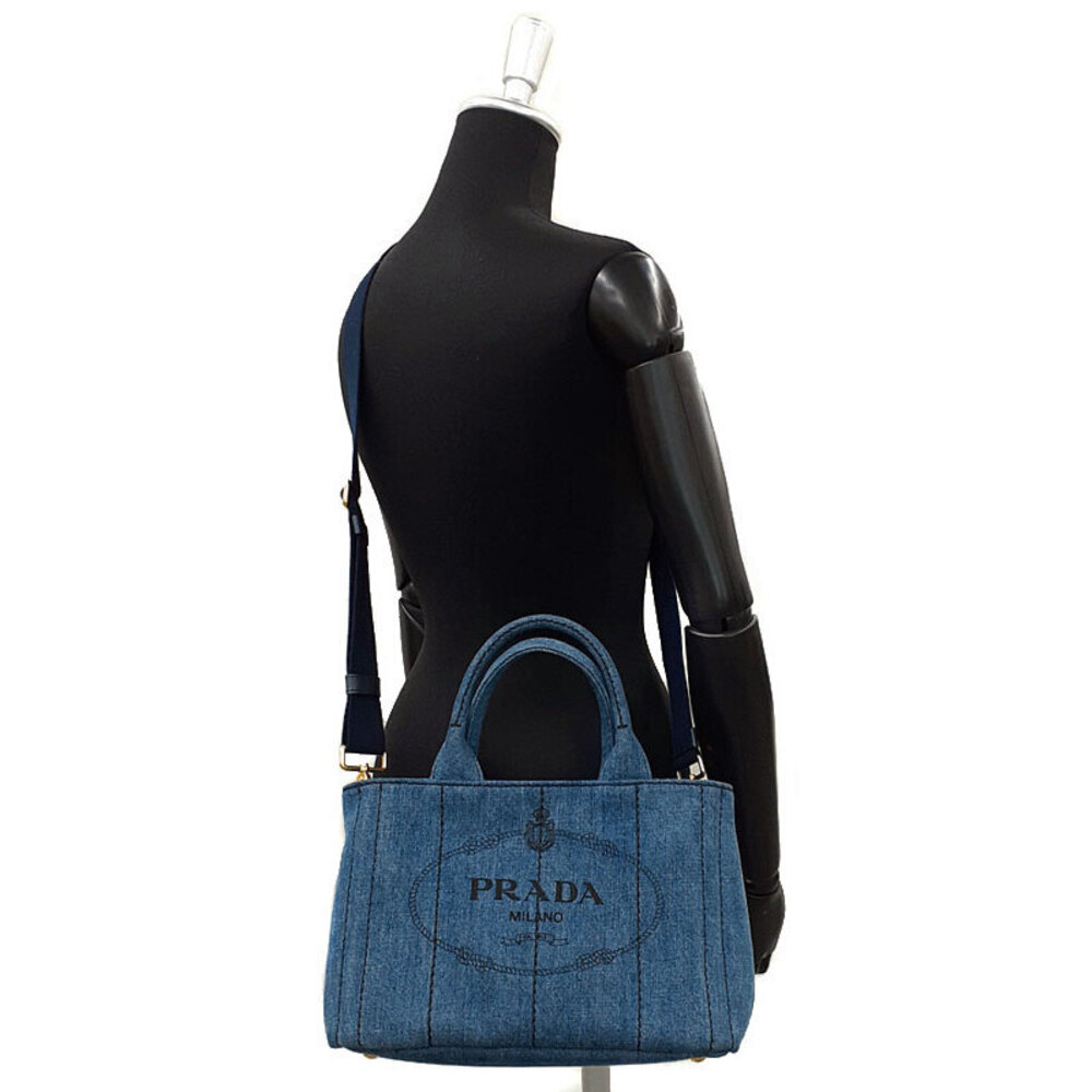 PRADA Canapa Denim Handbag Bag - Picture 9 of 9